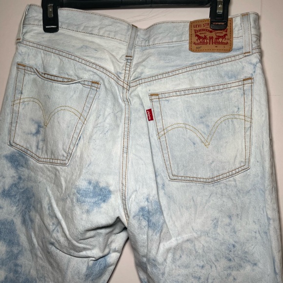 Levi’s 501  High Rise Light Blue Acid Wash Denim - Picture 4 of 4